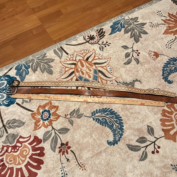 Lucky Brand Brown and Cream Belt Set with Turquoise Accents - Picture 2 of 4
